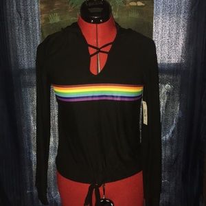 NWT No boundaries S/ch long sleeve hoodie blouse